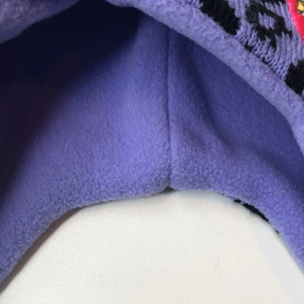 Lol Surprise! Born To Rock Hat Kids Purple Cheetah Winter Hat with Pom Pom NWT